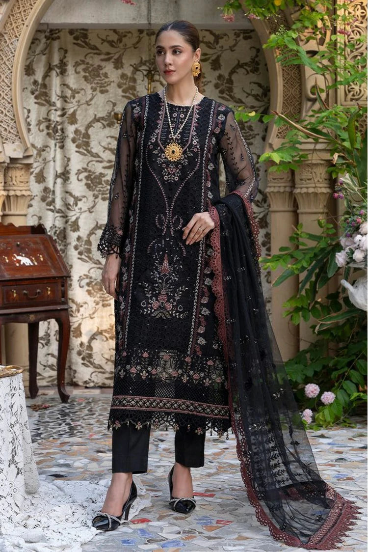 Azu - Navia Embroidered Organza Collection - 01-Sun Glow - Unstitched