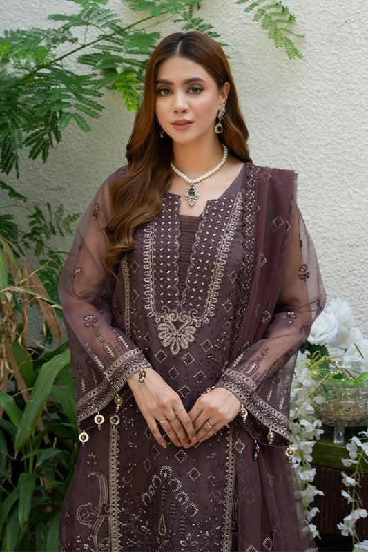 Azu - Navia Embroidered Organza Collection - 06-Retro Chic - Unstitched