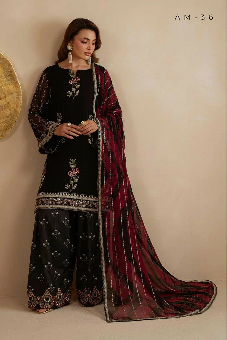 Nureh - Amaya Luxury Embroidered Chiffon Collection Vol 1 - AM-36 - Unstitched