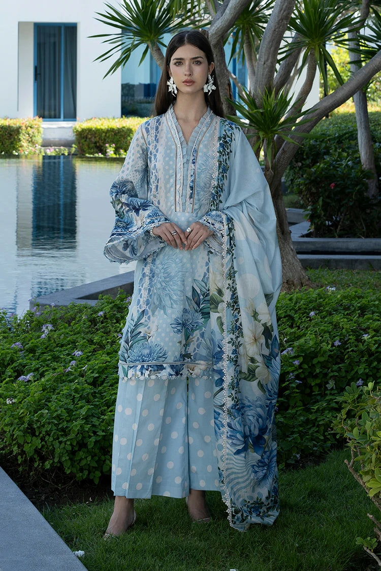 Elaf - Santorini Prints Collection - EPN-1A Ocean Petals - Unstitched