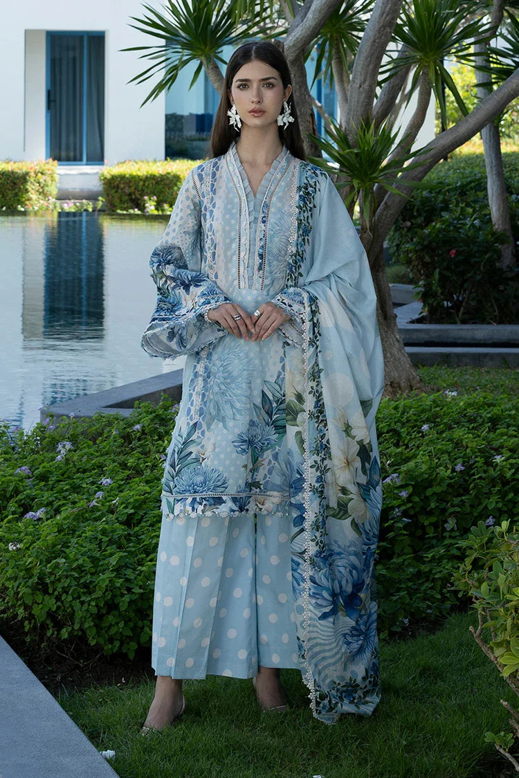 Elaf - Santorini Prints Collection - EPN-1A Ocean Petals - Unstitched