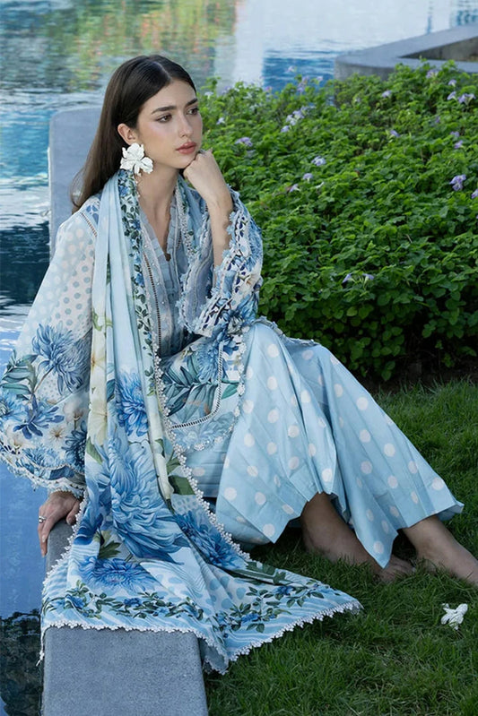 Elaf - Santorini Prints Collection - EPN-1A Ocean Petals - Unstitched