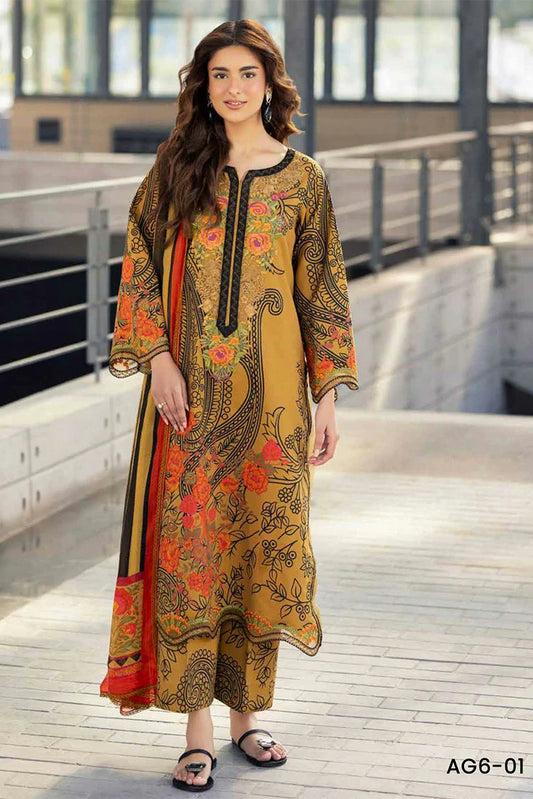 Charizma - Aghaz e Nou Embroidered Lawn Collection Vol 1 - AG6-01 - Unstitched