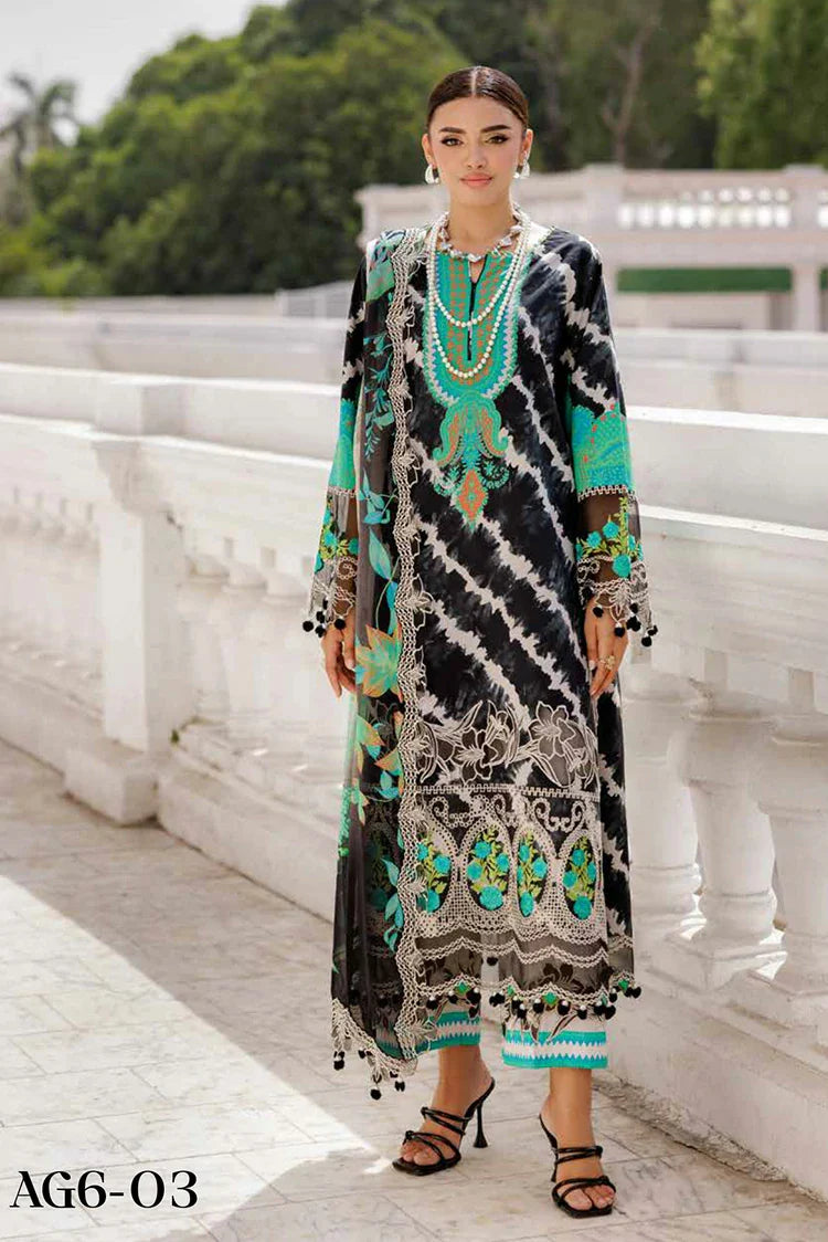 Charizma - Aghaaz e Nou Embroidered Lawn Collection Vol 1 - AG6-03 - Unstitched