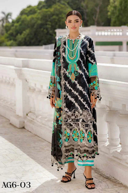 Charizma - Aghaaz e Nou Embroidered Lawn Collection Vol 1 - AG6-03 - Unstitched