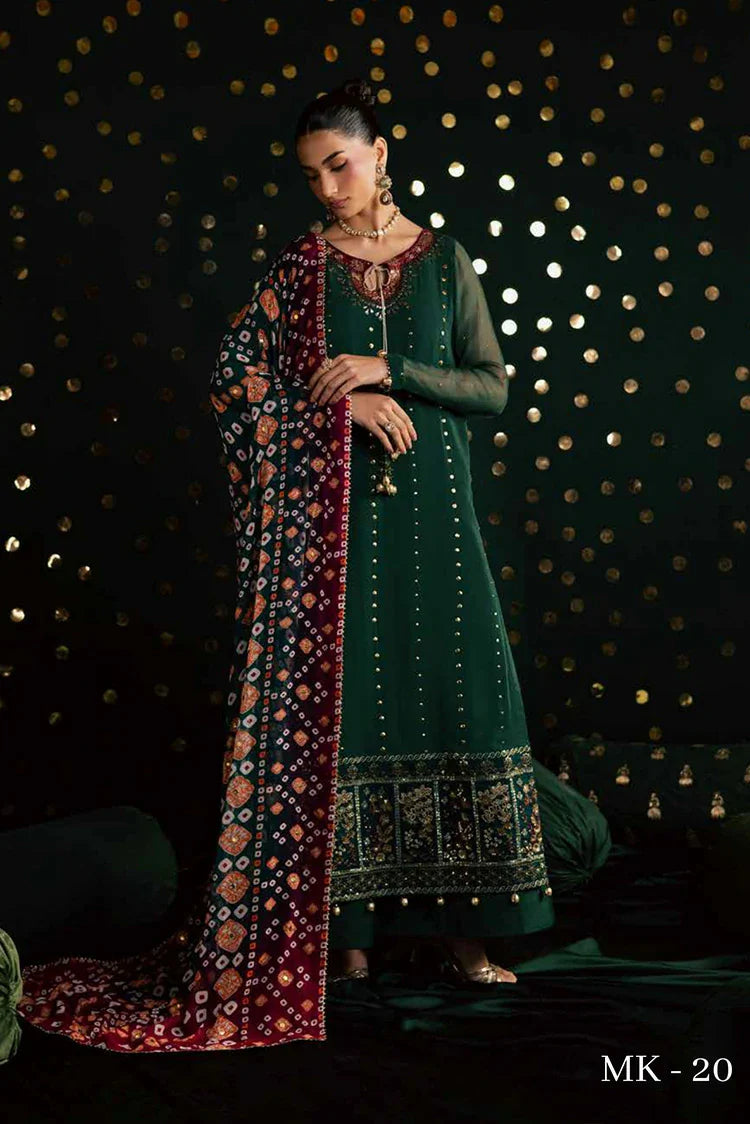 Nureh - Mukeshkari Embroidered Mukesh Chiffon Collection Vol 1 - MK-20 - Unstitched