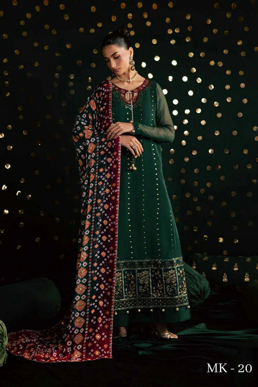 Nureh - Mukeshkari Embroidered Mukesh Chiffon Collection Vol 1 - MK-20 - Unstitched