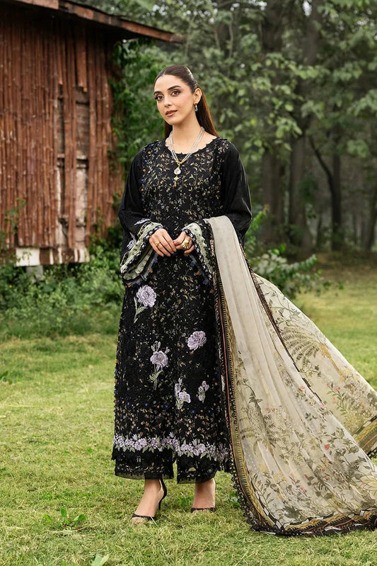 Elaf - Chikankari Prints With Chiffon Dupatta - ERC-4A KOYAL - Unstitched