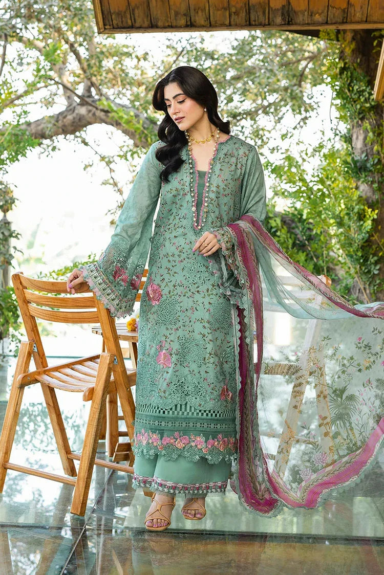 Elaf - Chikankari Prints With Chiffon Dupatta - ERC-4B NAYAB - Unstitched