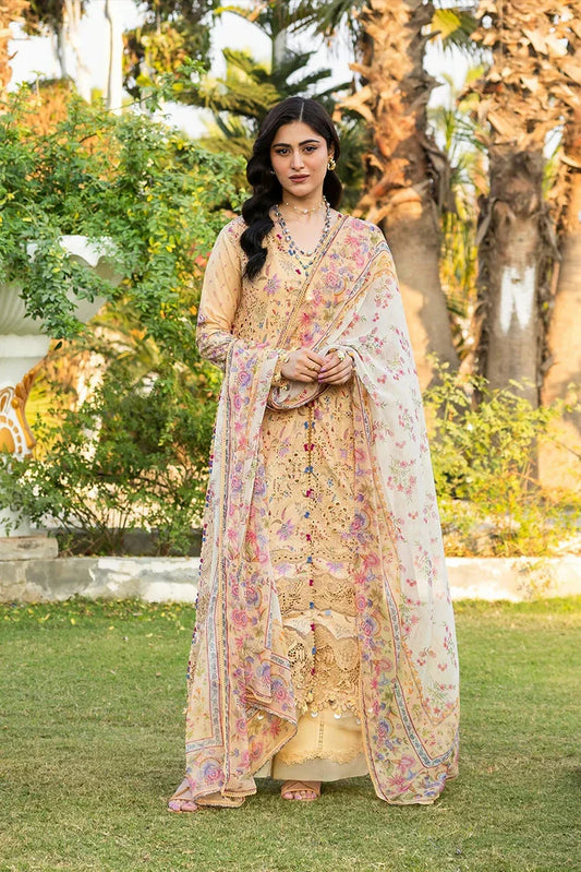 Elaf - Chikankari Prints With Chiffon Dupatta - ERC-5B KHUSHEE - Unstitched