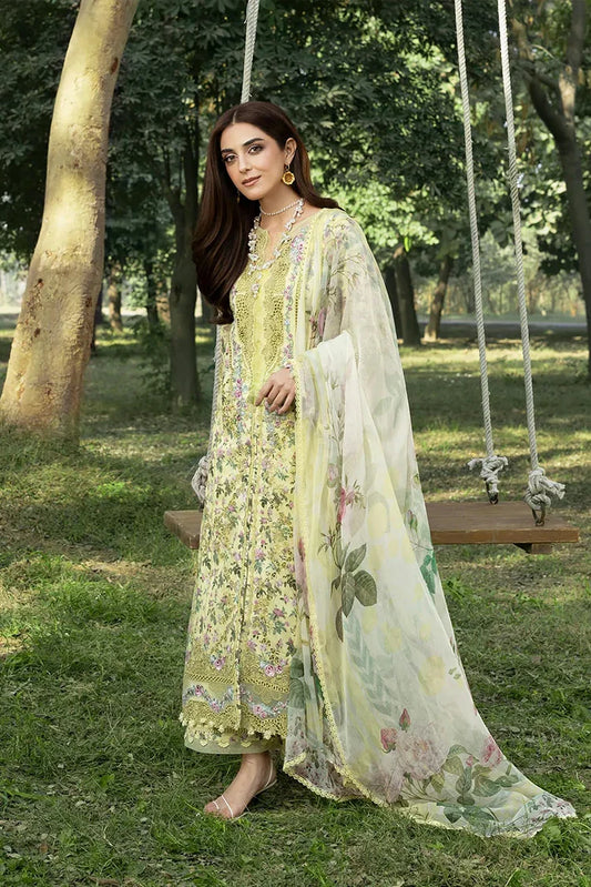 Elaf - Chikankari Prints With Chiffon Dupatta - ERC-6A EYRA - Unstitched
