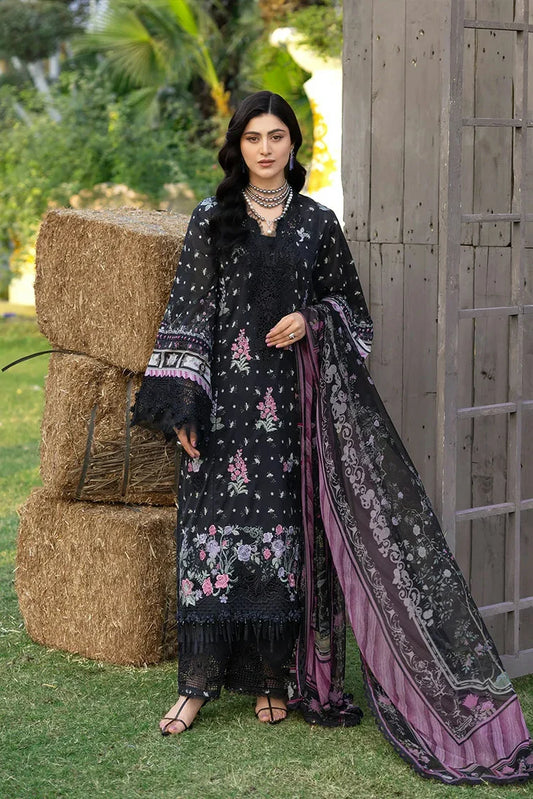 Elaf - Chikankari Prints With Chiffon Dupatta - ERC-7A ARZO - Unstitched