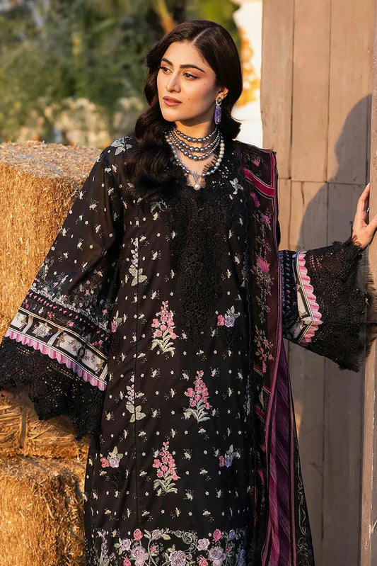 Elaf - Chikankari Prints With Chiffon Dupatta - ERC-7A ARZO - Unstitched