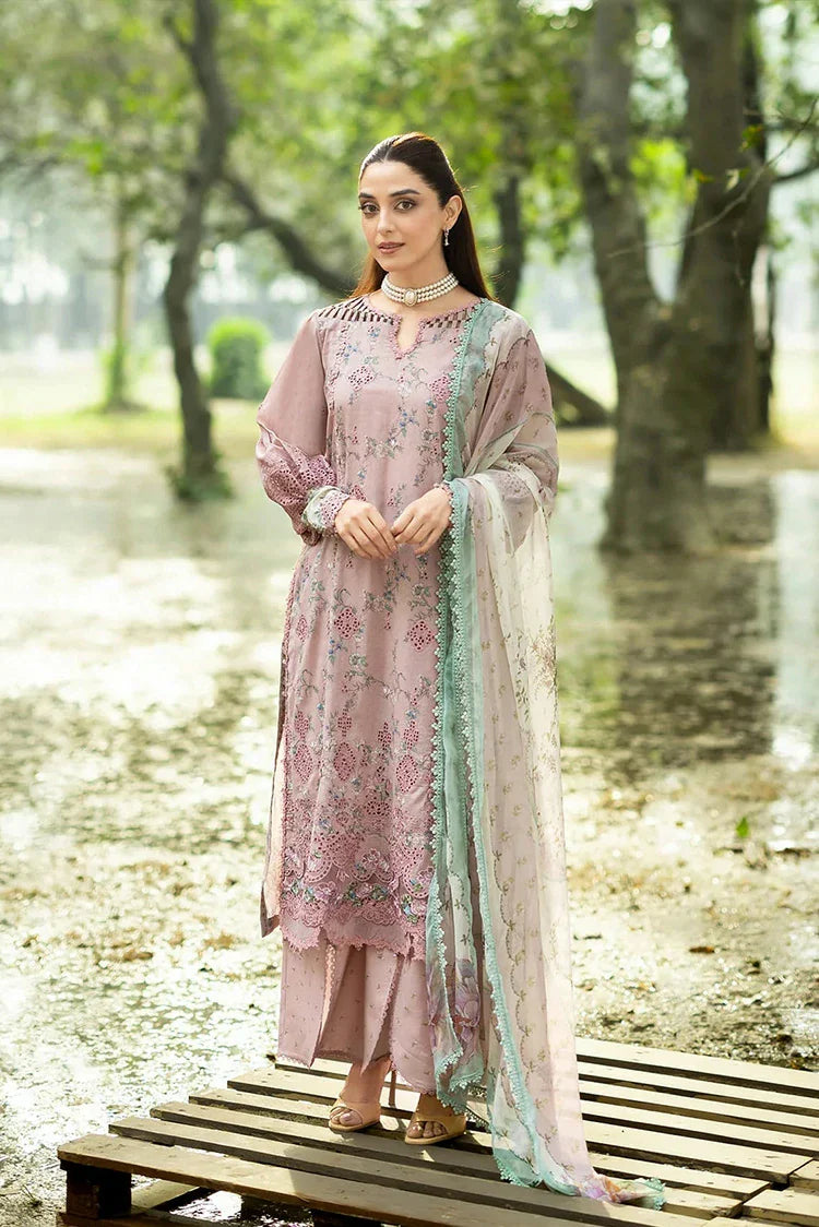Elaf - Chikankari Prints With Chiffon Dupatta - ERC-8A SAHAA - Unstitched