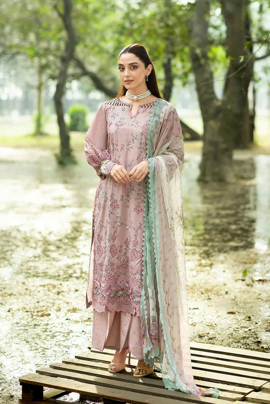 Elaf - Chikankari Prints With Chiffon Dupatta - ERC-8A SAHAA - Unstitched