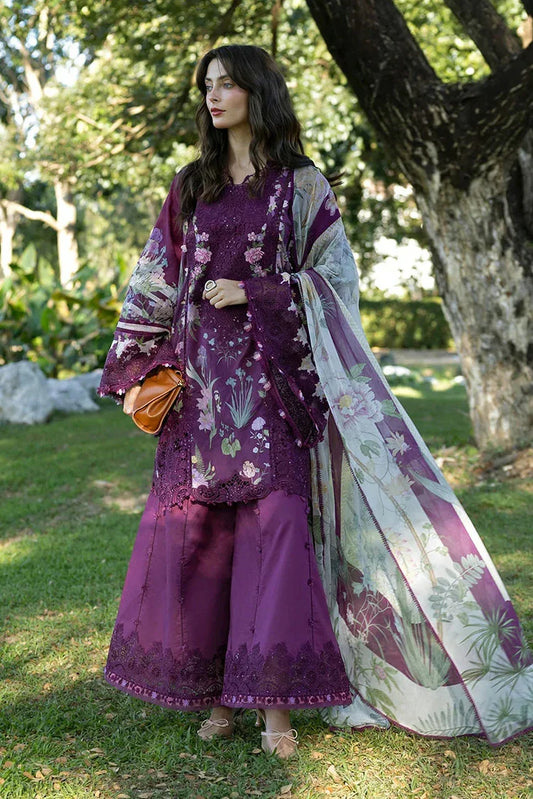 Elaf - Signature Florals Whispers Collection - ESA-5B DARLING PLUM - Unstitched