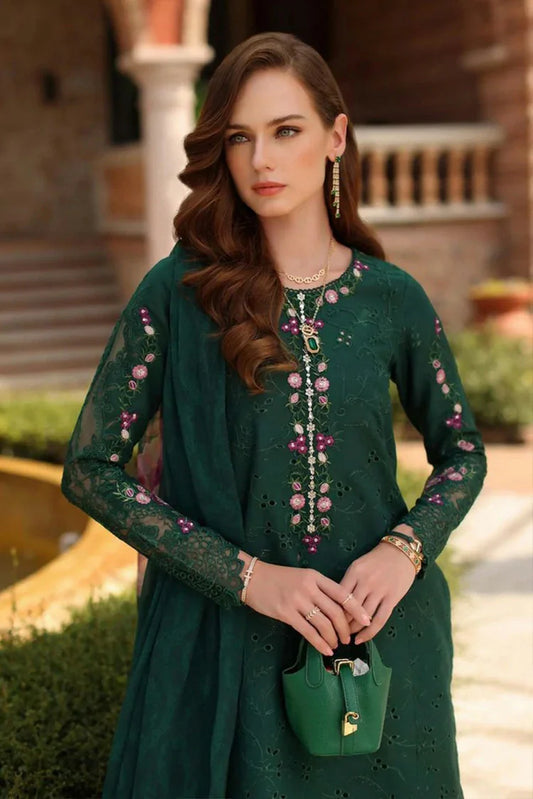 Noor by Saadia Asad - Noor Luxury Eid Handwork Schiffli Laserkari - D1A-Sorina - Unstitched
