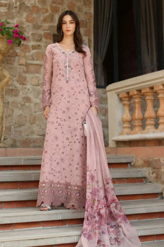 Noor by Saadia Asad - Noor Luxury Eid Handwork Schiffli Laserkari - D1B-Sorina - Unstitched