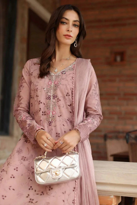Noor by Saadia Asad - Noor Luxury Eid Handwork Schiffli Laserkari - D1B-Sorina - Unstitched