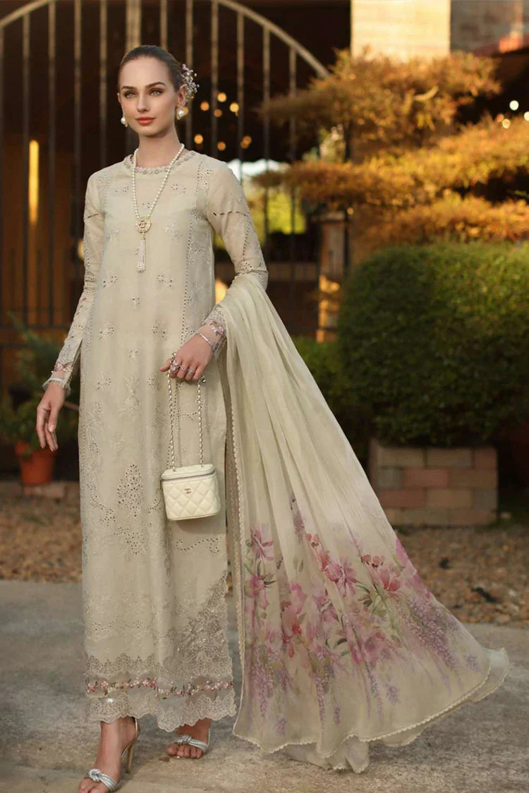 Noor by Saadia Asad - Noor Luxury Eid Handwork Schiffli Laserkari - D2B-Aloura - Unstitched