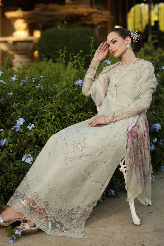 Noor by Saadia Asad - Noor Luxury Eid Handwork Schiffli Laserkari - D2B-Aloura - Unstitched