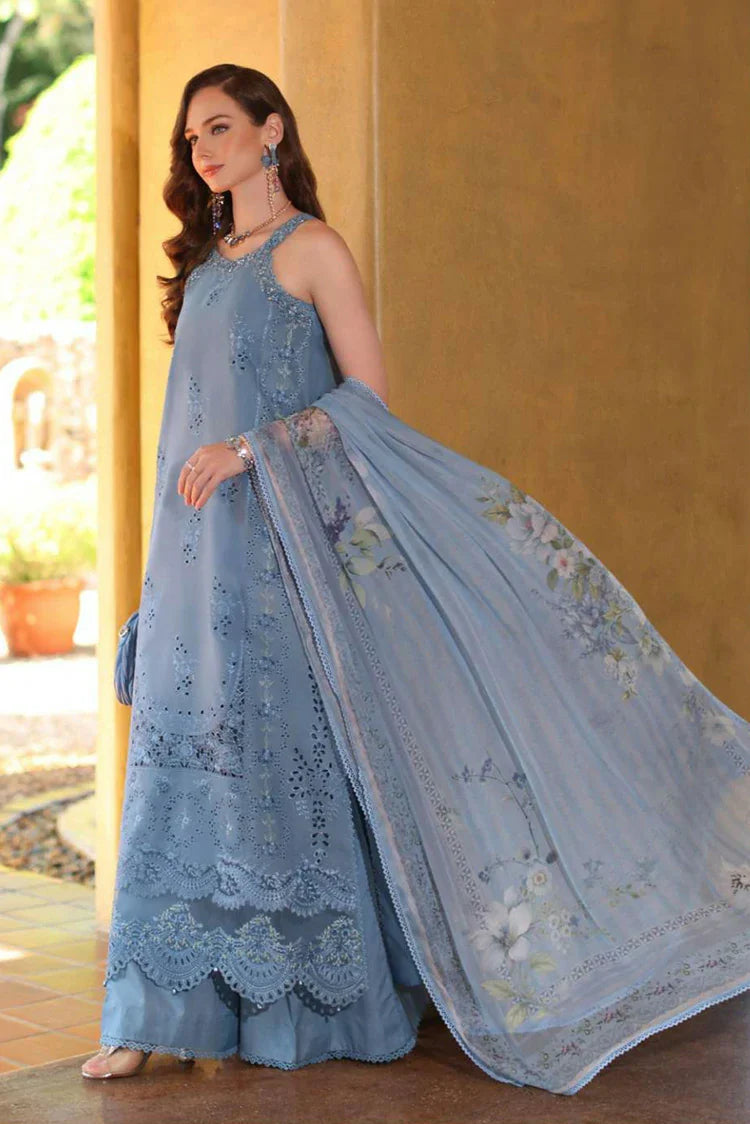 Noor by Saadia Asad - Noor Luxury Eid Handwork Schiffli Laserkari - D3A-Mirelle - Unstitched