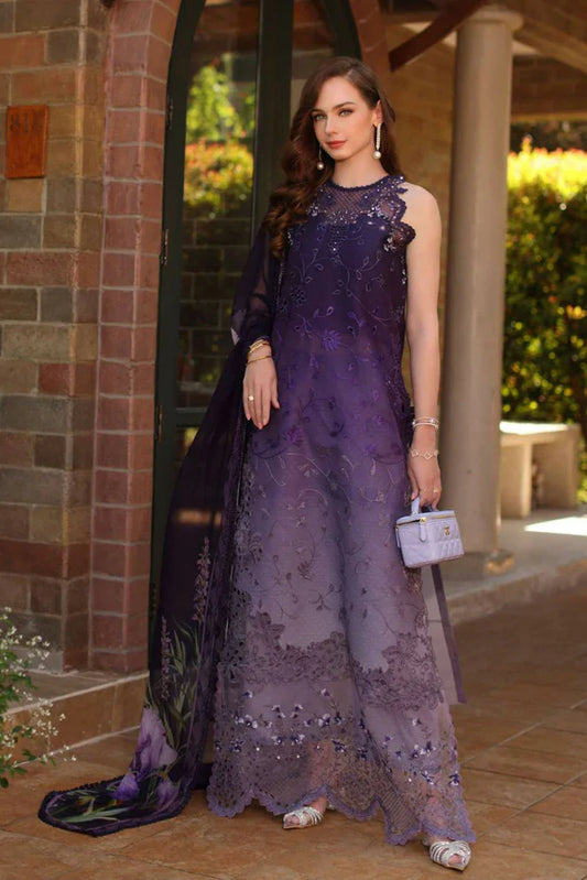 Noor by Saadia Asad - Noor Luxury Eid Handwork Schiffli Laserkari - D4A-Seraphine - Unstitched