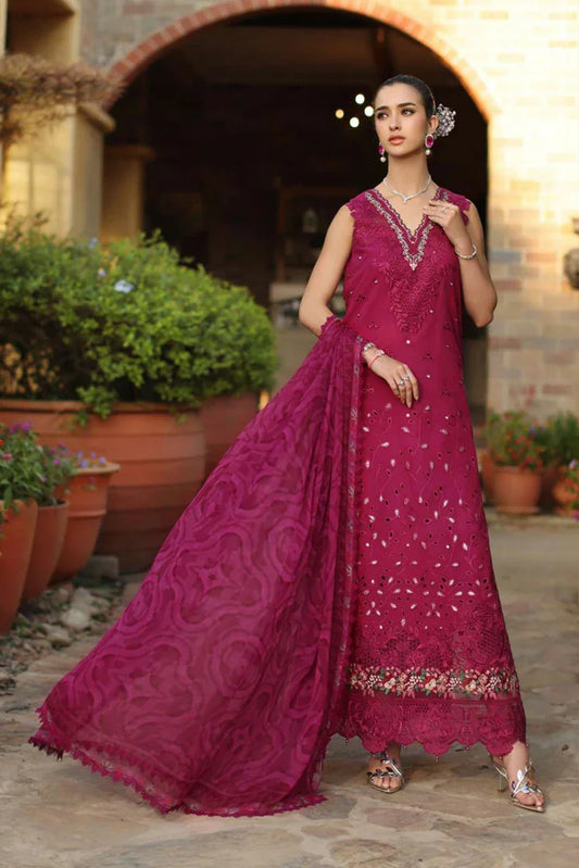 Noor by Saadia Asad - Noor Luxury Eid Handwork Schiffli Laserkari - D6A-Zelina - Unstitched