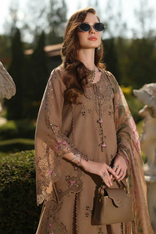 Noor by Saadia Asad - Noor Luxury Eid Handwork Schiffli Laserkari - D8A-Selene - Unstitched