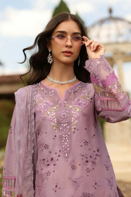 Noor by Saadia Asad - Noor Luxury Eid Handwork Schiffli Laserkari - D9A-Velisse - Unstitched
