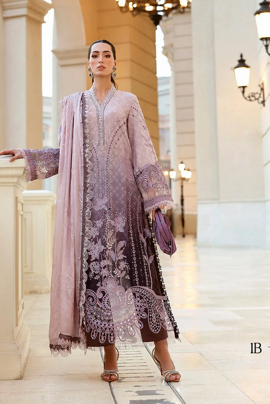 Maria B - Timeless Elegance Luxury Lawn - Design-1B - Unstitched