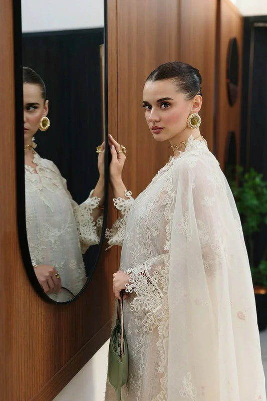 Qalamkar - Chikankari Eid Edit - CM-04 ZIMAL - Unstitched