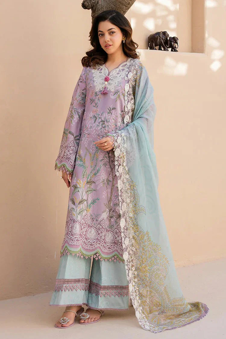 Roheenaz - Summer in Bloom Printed Vol 3 - 4A-Rose Veil - Unstitched