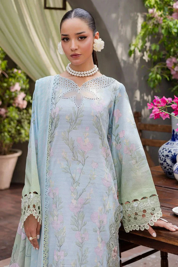 Nureh - Bloom Embroidered and Printed Lawn Collection Vol 1 - BL-07 - Unstitched