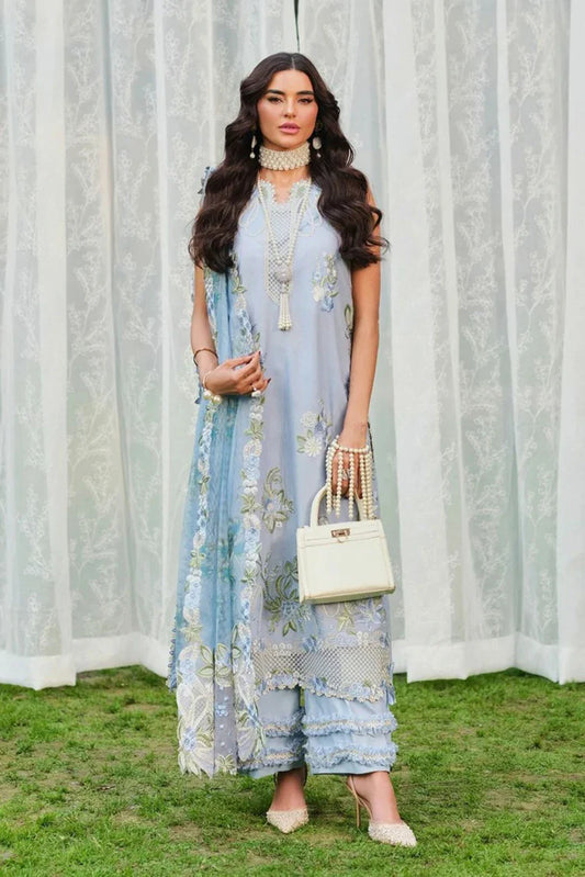 Maryam Hussain - A Floral Tale Lawn - L26-05-Frost - Unstitched