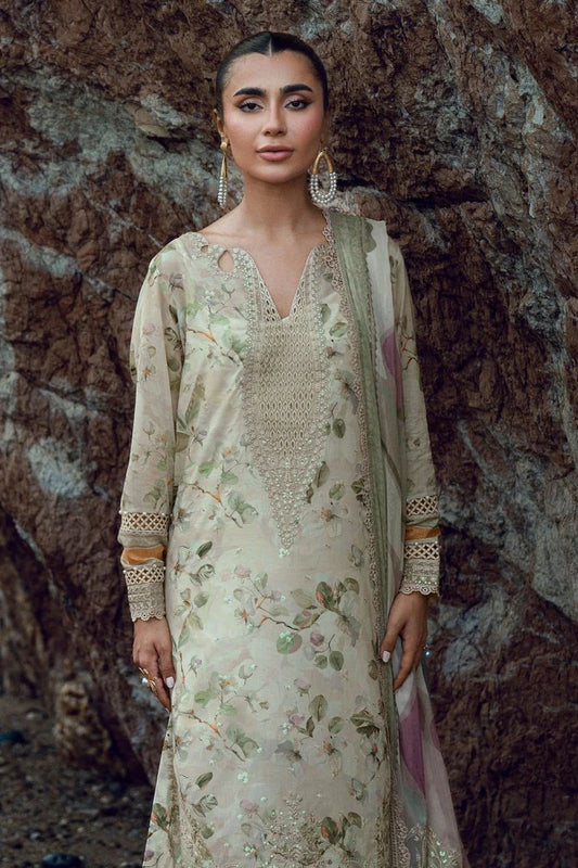 Nureh - Gardenia Embroidered and Printed Lawn Collection Vol 2 - NSG-205 - Unstitched