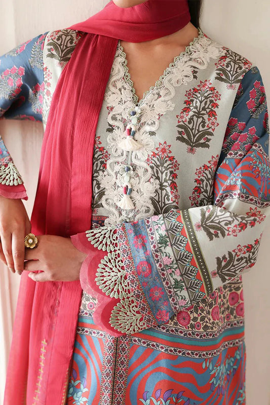 Roheenaz - Eclat Garden Printed Vol 4 - 02-Rosette Dream - Unstitched