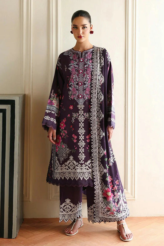 Roheenaz - Eclat Garden Printed Vol 4 - 03-Poppy Bloom - Unstitched
