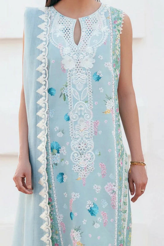 Afrozeh - Sunspell Embroidered Lawn Collection - 1202-Rosyra - Unstitched