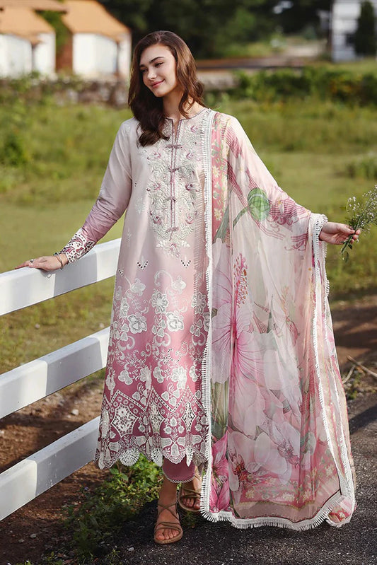 Mushq - Solace Ombre Chikankari - 09-Dew Drift - Unstitched