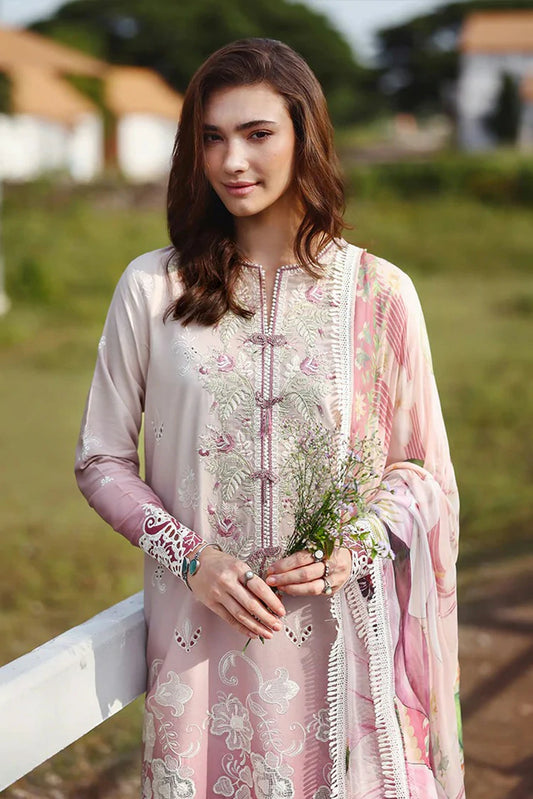 Mushq - Solace Ombre Chikankari - 09-Dew Drift - Unstitched