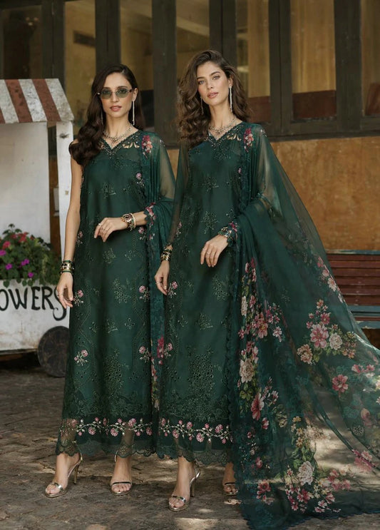 Noor by Saadia Asad - Noor Luxury Eid Schiffli Laserkari - Design 11 - Unstitched