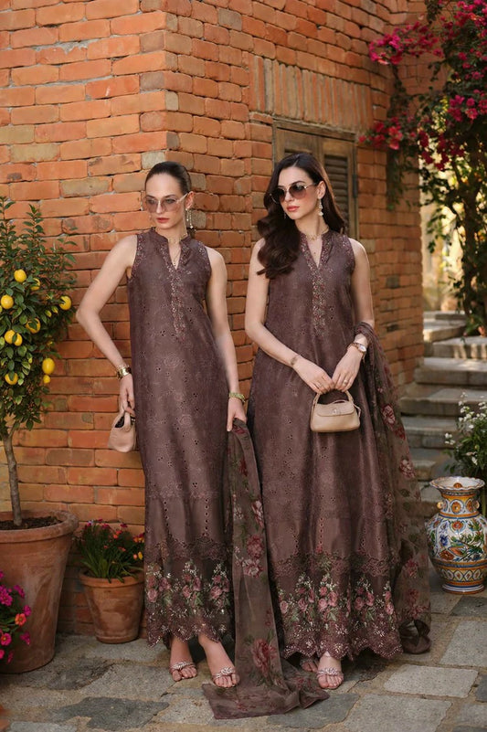 Noor by Saadia Asad - Noor Luxury Eid Schiffli Laserkari - Design 03 - Unstitched