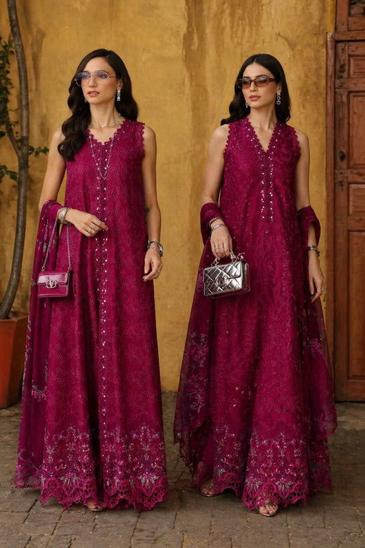 Noor by Saadia Asad - Noor Luxury Eid Schiffli Laserkari - Design 04 - Unstitched
