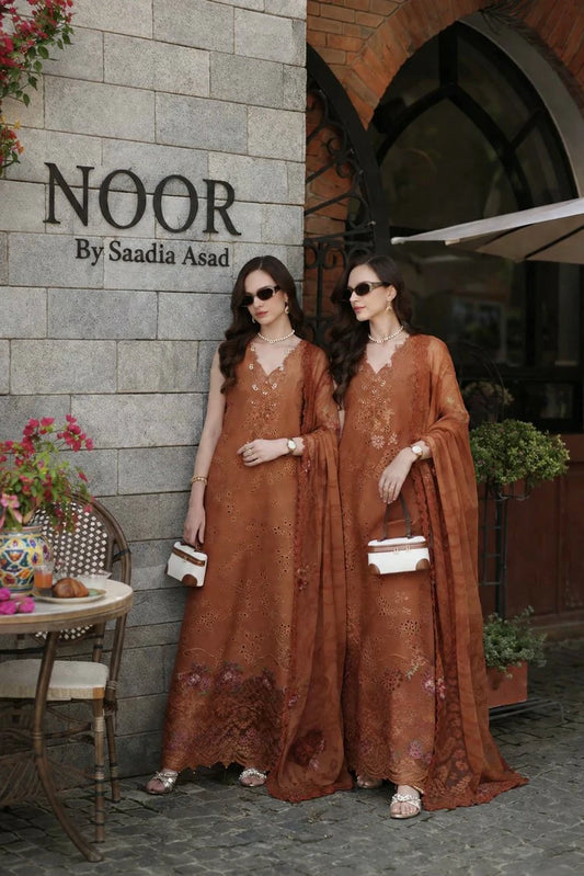Noor by Saadia Asad - Noor Luxury Eid Schiffli Laserkari - Design 06 - Unstitched