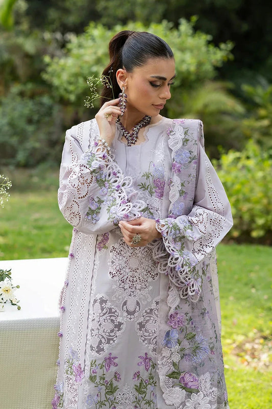 Elaf - Luxury Lawn Unstitched Vol 2 - ELQ-4B PURE PLUM - Unstitched