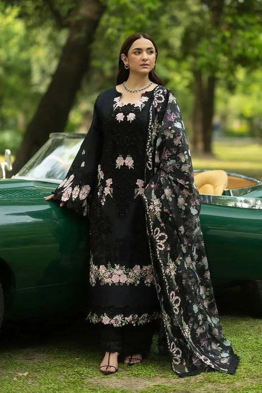 Elaf - Luxury Lawn Unstitched Vol 2 - ELQ-5B BLACK MASCARA - Unstitched