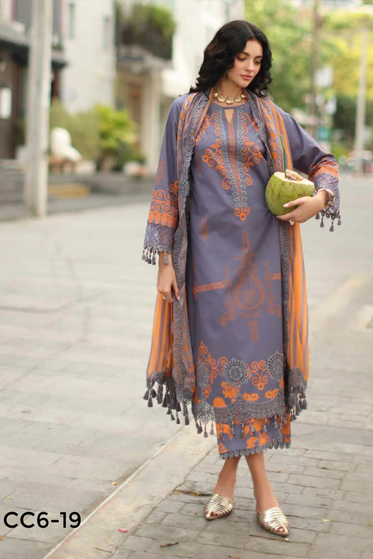 Charizma - Combination Embroidered Lawn Collection Vol 3 - CC6-19 - Unstitched
