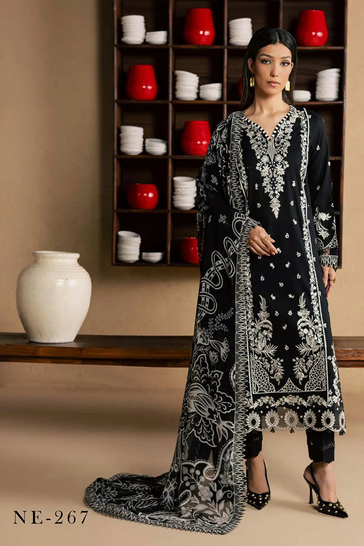 Nureh - Koyal Monochrome Lawn Collection - NE-267 - Unstitched