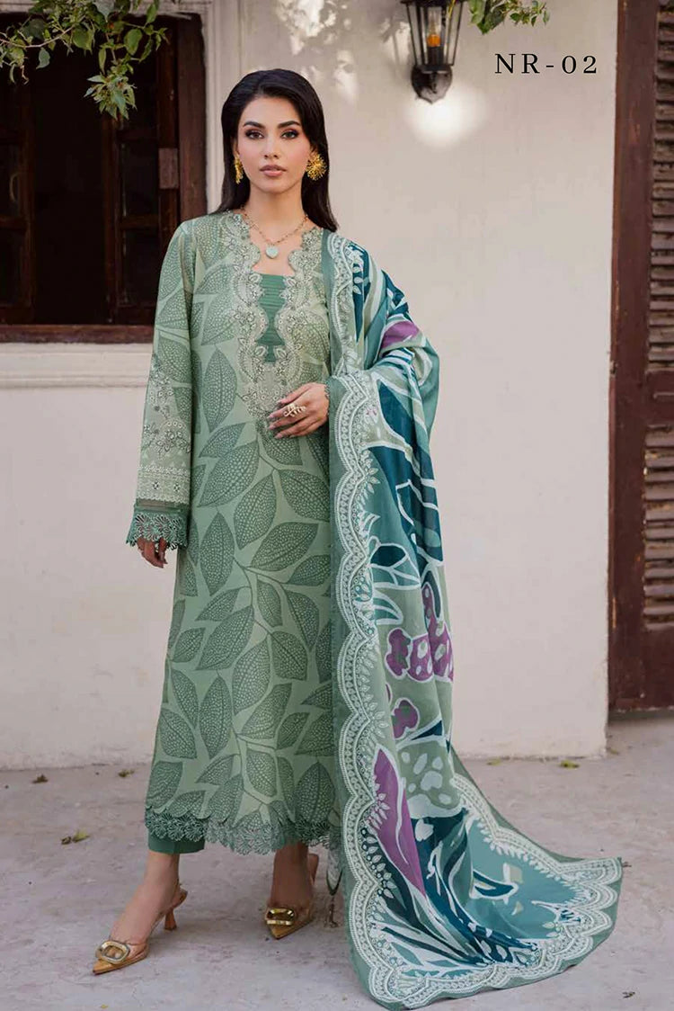 Nureh - Rania Printed Lawn Collection - NR-02 - Unstitched